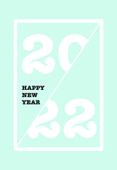 Happy New Year 2022 postcard