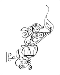 Diwali Diya Pen Ink Style M_2110076