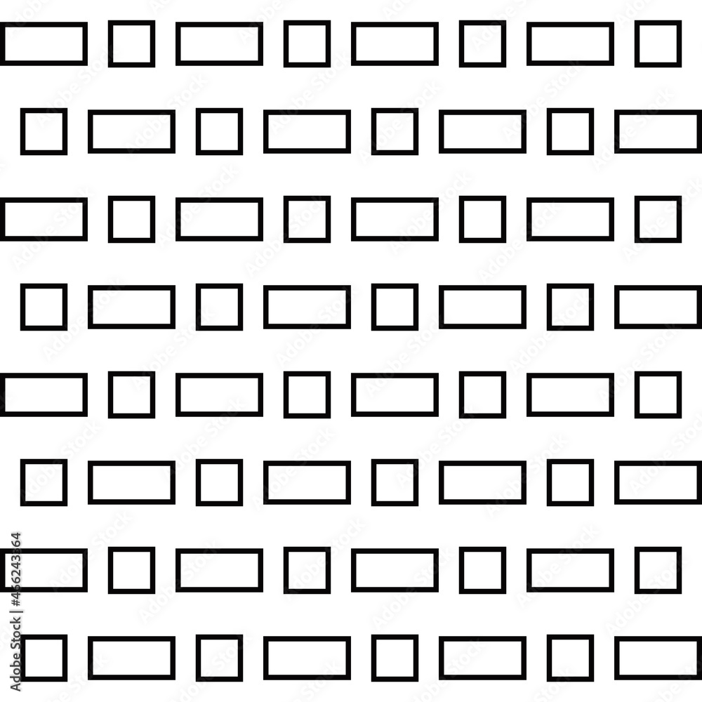 Poster Hollow squares and rectangles inside. Vector with minimal pattern on a white background. Seamless and simple pattern.