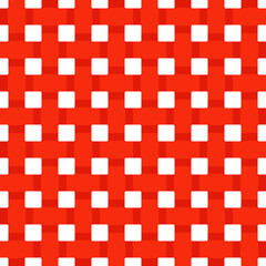 Red braided mesh. Baskets seamless pattern in vector.