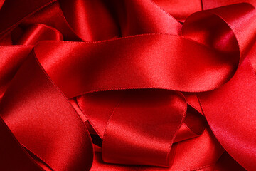 Heap of red ribbons background - Powered by Adobe