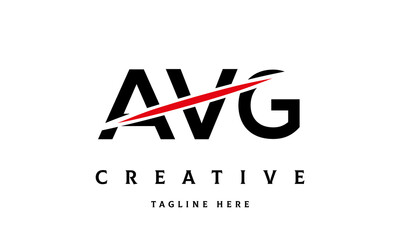 Fototapeta premium AVG creative cut three latter logo