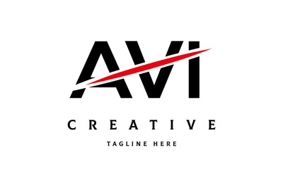 AVI creative cut three latter logo