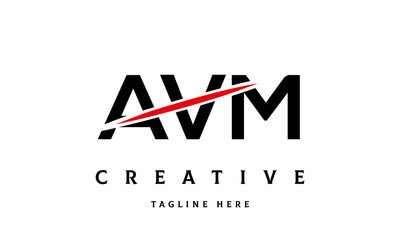 AVM creative cut three latter logo