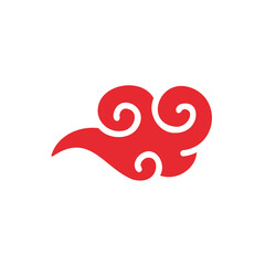 chinese red cloud element for decorating the Chinese New Year