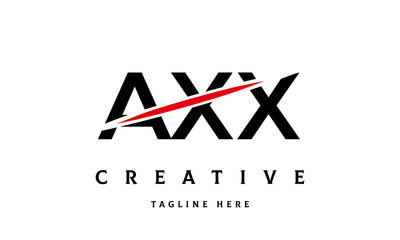 AXX creative cut three latter logo