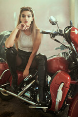 girl and motorcycle