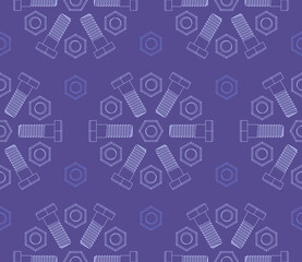 Christmas seamless pattern of fasteners laid out in the shape of snowflakes. Vector background.