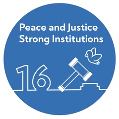 SDGs 16.Peace and Justice Strong Institutions -平和と公正をすべての人に-　シンプルアイコン素材