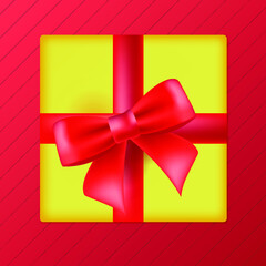 Gift box 3D red ribbon design templates
