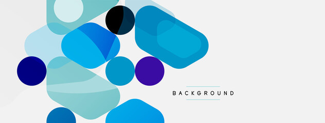 Abstract round geometric shapes and circles background. Trendy techno business template for wallpaper, banner, background or landing