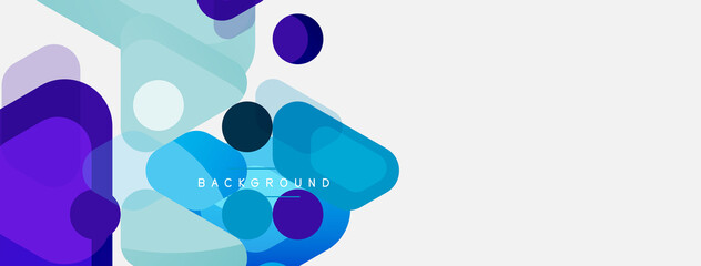 Abstract round geometric shapes and circles background. Trendy techno business template for wallpaper, banner, background or landing