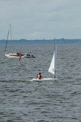 children's sailing regatta on the Volga River