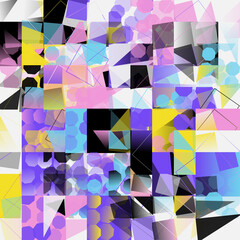 Generative Design Artwork of Abstract Vector Generated Shapes Composition
