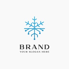Modern Ice with Technology logo design vector template