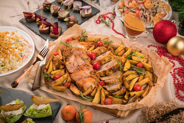 Original dishes for New Year or Christmas