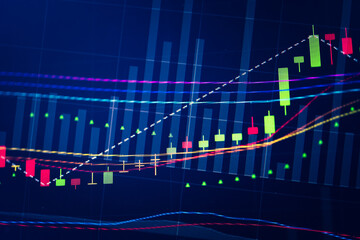 Business graph background: Analysis business accounting on info sheets. Businessman hand working on analyzing investment charts for Gold market, Forex market and Crude oil trading market.