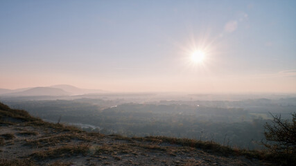 Sunset view from Sandberg mountain, Slovakia