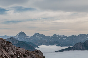Cloudy autumn day in the italian alps