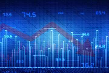 2d rendering Stock market online business concept. business Graph 
