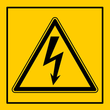 mssn32 MachineSafetySignNew mssn - german - Maschinenkennzeichnung: Elektrizit&auml;t . gef&auml;hrliche elektrische Spannung . english - electricity - dangerous - high voltage sign . g10822