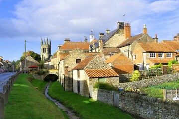 View of the old town of Helmsley, North Yorkshire, England, in October, 2021.