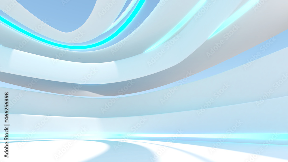 Poster abstract background white arch structure,3d rendering