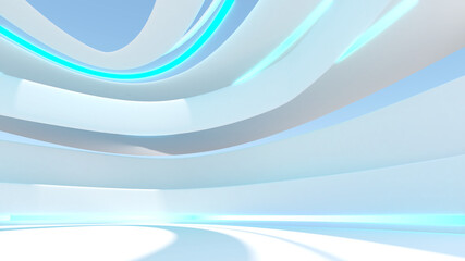 Abstract background white arch structure,3D rendering