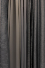 Fototapeta premium Set of grey dense fabrics of uniform texture.