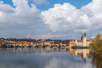 Vltava River and Charles Bridge in Prague