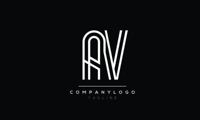 Fototapeta na wymiar Abstract Letter Initial AV VA Vector Logo Design Template