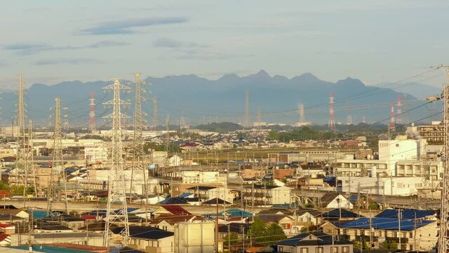 北関東の朝の風景　群馬県太田市の朝　タイムラプス