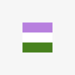 Square genderqueer flag with white background