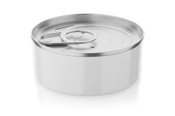 Tin can isolated on white background. 3D rendering.
