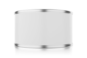 Tin can isolated on white background. 3D rendering.