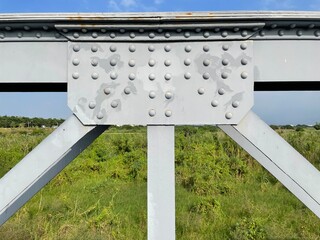 Industrial Rusty Steel Bridge 15 - metal bars fence