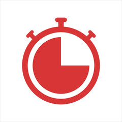 Stopwatch vector icon. Red symbol