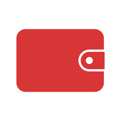 Wallet vector icon. Red symbol