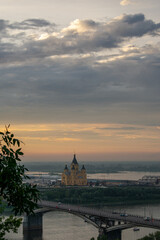 Obraz premium panorama of Nizhny Novgorod at sunset