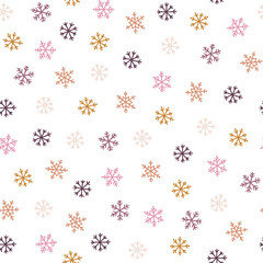 Seamless pattern with colorful snowflakes