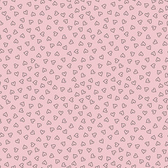 Pink seamless pattern with hearts