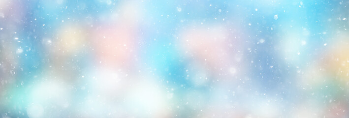 abstract blue background snow snowflakes, new year, glow design