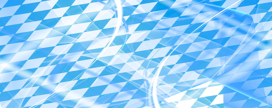  Hintergrund Abstrakt Bayern Bayrische Raute blau wei&szlig; mit Linien und Wellen Banner Oktoberfest oder Weihnachtsmarkt