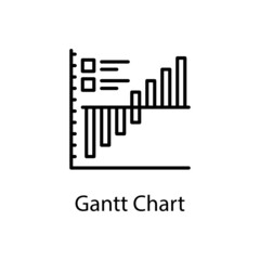 Gantt chart vector outline Icon Design illustration. Web Analytics Symbol on White background EPS 10 File
