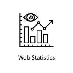Web statistics vector outline Icon Design illustration. Web Analytics Symbol on White background EPS 10 File