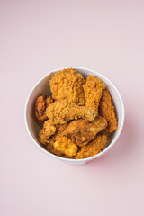 crispy fried chicken plate. Delicious homemade crispy fried chicken. Crunchy Fried Chicken Ready To Eat.