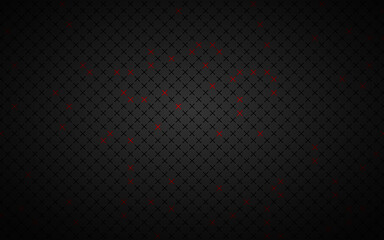 Black abstract background with black and red crosses. Vector metal pattern. Simply mosaic with evenly stacked crosses