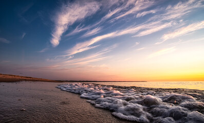 sunset and clouds on the Baltic sea