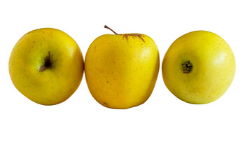 Pommes Golden sur fond blanc	