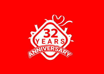 32 years anniversary celebration logo and icon design